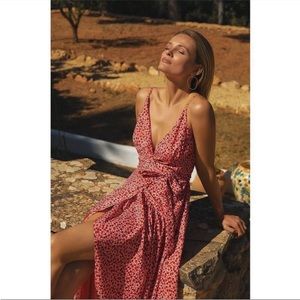 NWT ANTHROPOLOGIE Hutch Polka Dot Flutter High Low V-Neck Wrap dress